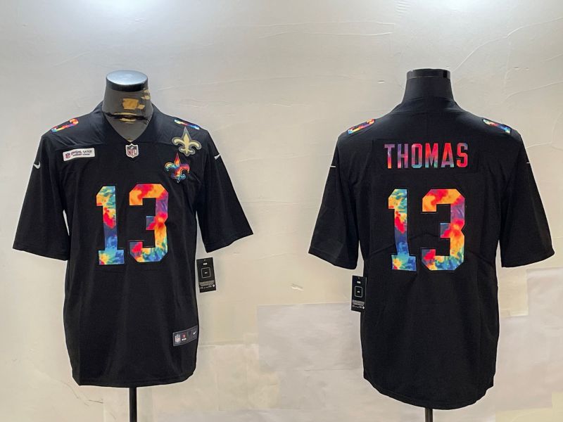 Men New Orleans Saints #13 Thomas Black rainbow 2024 Nike Limited NFL Jersey style 5->new orleans saints->NFL Jersey